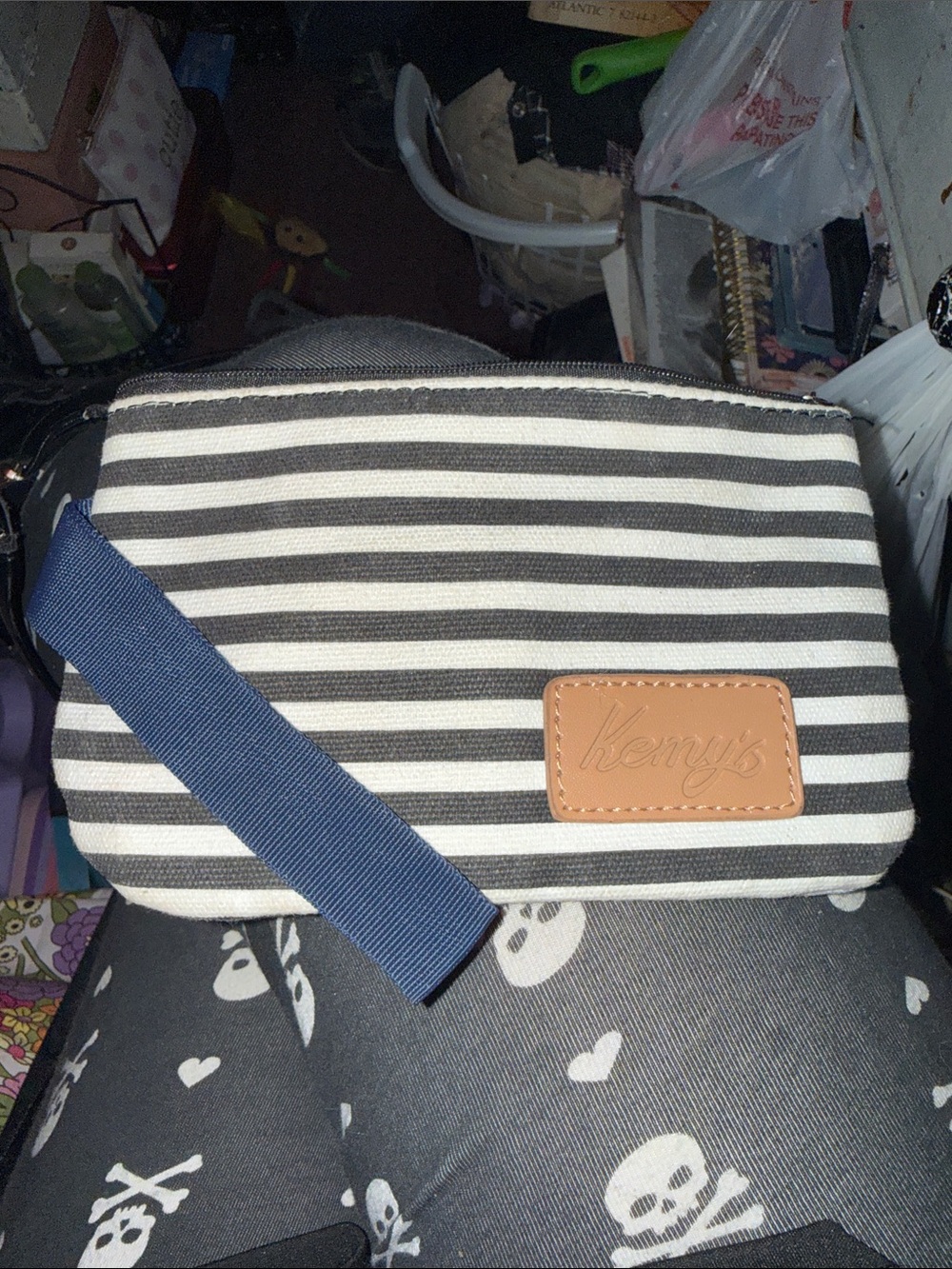 Kemy’s Black & White Striped Wristlet!!